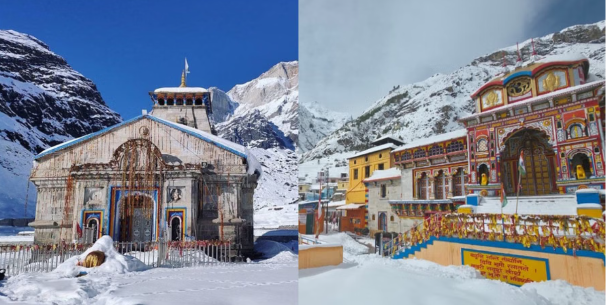 मौसम मेहरबान; चांदी जैसी चमकी बदरी-केदार और गंगोत्री की पहाड़ियां, तस्वीरों में देखें मनमोहक नजारा