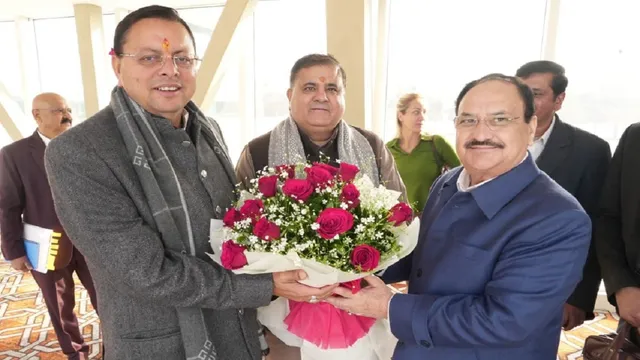 जेपी नड्डा पहुंचे जौलीग्रांट, सीएम धामी ने किया स्वागत, विधानसभा चुनाव तैयारी को लेकर होगी बैठक
